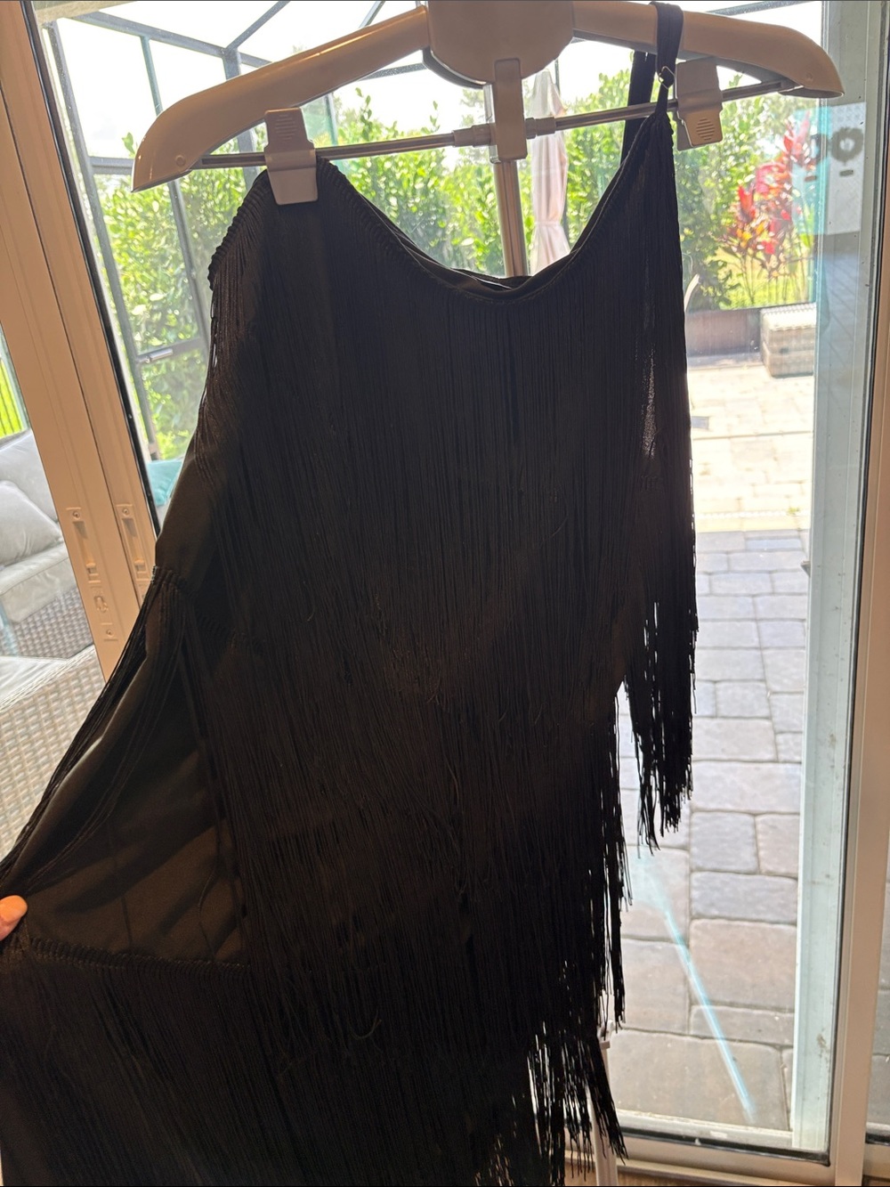 SHEIN Black Fringe Curve Slip Dress 1XL - Picture 3 of 5